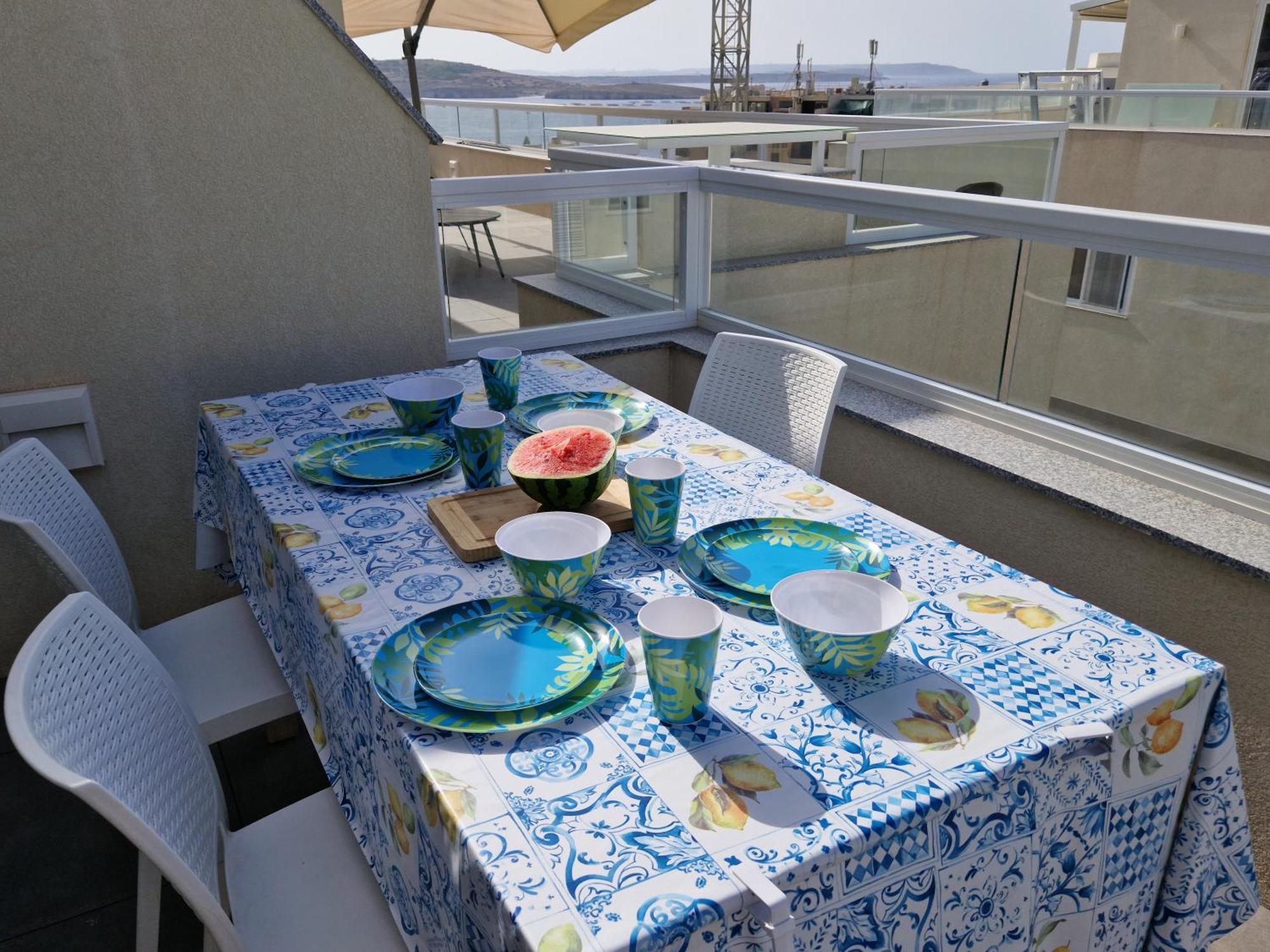 Ferienwohnung Sea View New Penthouse Terrace & Garage Parking St. Paul's Bay Exterior foto